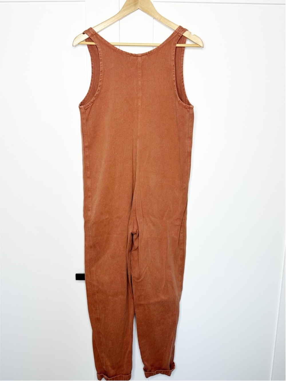 Jungmaven Terracotta Orange Hemp Cotton Button Front Jumper Jumpsuit medium - Picture 8 of 13